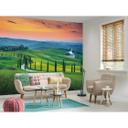 grønt og orange non-woven tapet Designwalls Toscana Toscana landskab
