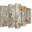 5 stykke lærredstryk Mosaikjungle