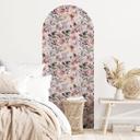 Wallsticker rundbue vægpanel blomster i akvarel - UN Design - smal