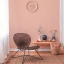 Retro look tapet med prikker beige orange - Ikke-vævet tapet med grafisk mønster - struktureret tapet med afskalning og klæbning