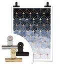 Frederiksson Plakat - Hexagons - Blue and Gold