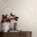 Jungle tapet med bladmønster creme beige - moderne Ikke-vævet tapet diskret & elegant