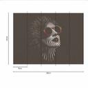 Fototapet FaceOfAWoman1 i grå rød - non-woven tapet Designwalls 2 - 2,55 x 3,5 m