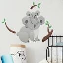 Muursticker Koala op de rug van papa