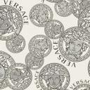 Versace tapet medusa hoved luksus tapet i creme og sølv non-woven tapet design