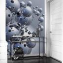 Fotomural - Bolas de plata en 3D