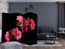 Skærmvæg - Azalea i sort, 3-delt