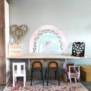 Muursticker Regenboog Roze, Turquoise