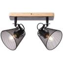 Deckenleuchte Tom, schwarz, 36,8 x 20 cm, Holz Deckenspots, dimmbar