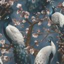 Papel pintado moderno de tejido-no tejido con motivos de animales en azul