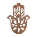 Decoración en madera caoba - Mano Yoga Hamsa