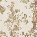 Tapet med mønster og sommerfugle beige grøn pink - Ikke-vævet tapet naturmotiv