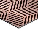 Geborsteld Alu-Dibond met goud-, zilver- & kopereffect - Geometrisch lijnenpatroon