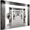 Canvasbillede, Tunnel sølv 3D kugler