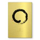 Geborsteld Alu-Dibond met goud-, zilver- & kopereffect - Japanse zen penseelkunst - Adan