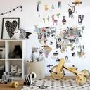 Børnetapet, non-woven tapet med illustration Kids Walls hvid, farverig