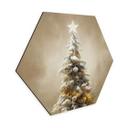 Hexagon Dibond Treechild - Golden Christmas Tree