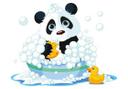 Panda bañista decoración de ventanas