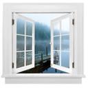 3D Wallsticker vindue firkantet - Lindsten - Moody Morning
