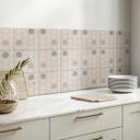 Azulejos Adhesivos Boho - círculos marrón pastel rojo marrón verde - lote de 12