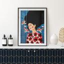 Póster mujer vestida de flores con koi - Hülya