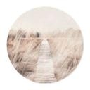 Póster Paisaje de ensueño con pasarela de madera - Imaginativo - Redondo