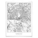 Póster mapa de la ciudad de Hamburgo