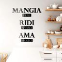 Décoration en verre acrylique Mangia bene, Ridi spesso, Ama molto