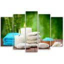 5 stykke lærredstryk, Zen Candle Bamboo Stone