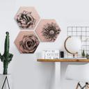 Hexagon Dibond Set Koper Effect - Kools - Flowers