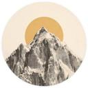 Tapet cirkel Bodart - Sun and Mountain - vliesetapet/selvklæbende non-woven tapet
