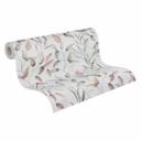 Papel pintado Floral hojas acuarela - Papel no tejido rosa verde beige - Papel pintado vegetal