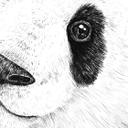 Vinkende panda-vægmaleri - Korenkova