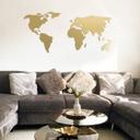 Wereldkaart goud effect aluminium