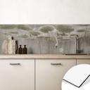 Keukenachterwand met lotusbloemen en zwaan in water in grijs - Ms Tiff