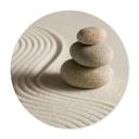 Póster Meditación y Bienestar | Piedra en la arena 2 - Redondo