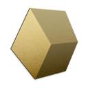 3D Hexagon Alu-Dibond - Guld