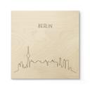 Cuadro de madera Skyline Berlin Outline