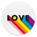 Vægcirkel LGBTQIA+ Love – print på aluminium (Alu-Dibond)