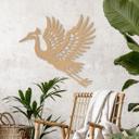 Decoración mural grulla - pájaro elegante - MDF naturaleza