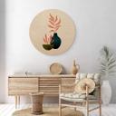Cuadro de madera Kubistika - Plantas otoñales - Redondo