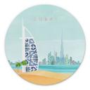 Billede Dubai Beach - Burj Al Arab - Rivers - rund – print på aluminium (Alu-Dibond)