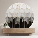 Fototapet - Rundt Fredriksson - Hexagons: Sort og grå - vliesetapet/selvklæbende non-woven tapet