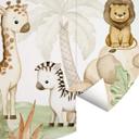 Tapet cirkel Oliver Robins - Animals and Palm Trees - vliesetapet/selvklæbende non-woven tapet
