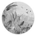 Tableau sur alu-Dibond rond Sir Edward - Botanique noir et blanc