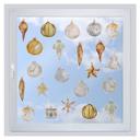 Cuadro ventana decoración árbol de Navidad blanco-oro (22 piezas)