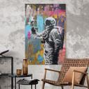 Vægmaleri Astronaut med due - Kuryliuk – print på aluminium (Alu-Dibond)