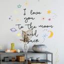 Wallsticker - Doodle Space I love you to the moon and
