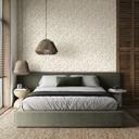 Papel pintado no tejido en gris hojas aspecto naturaleza floral 