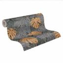 jungletapet sort guld - palmetapet grå - non-woven tapet palmeblade